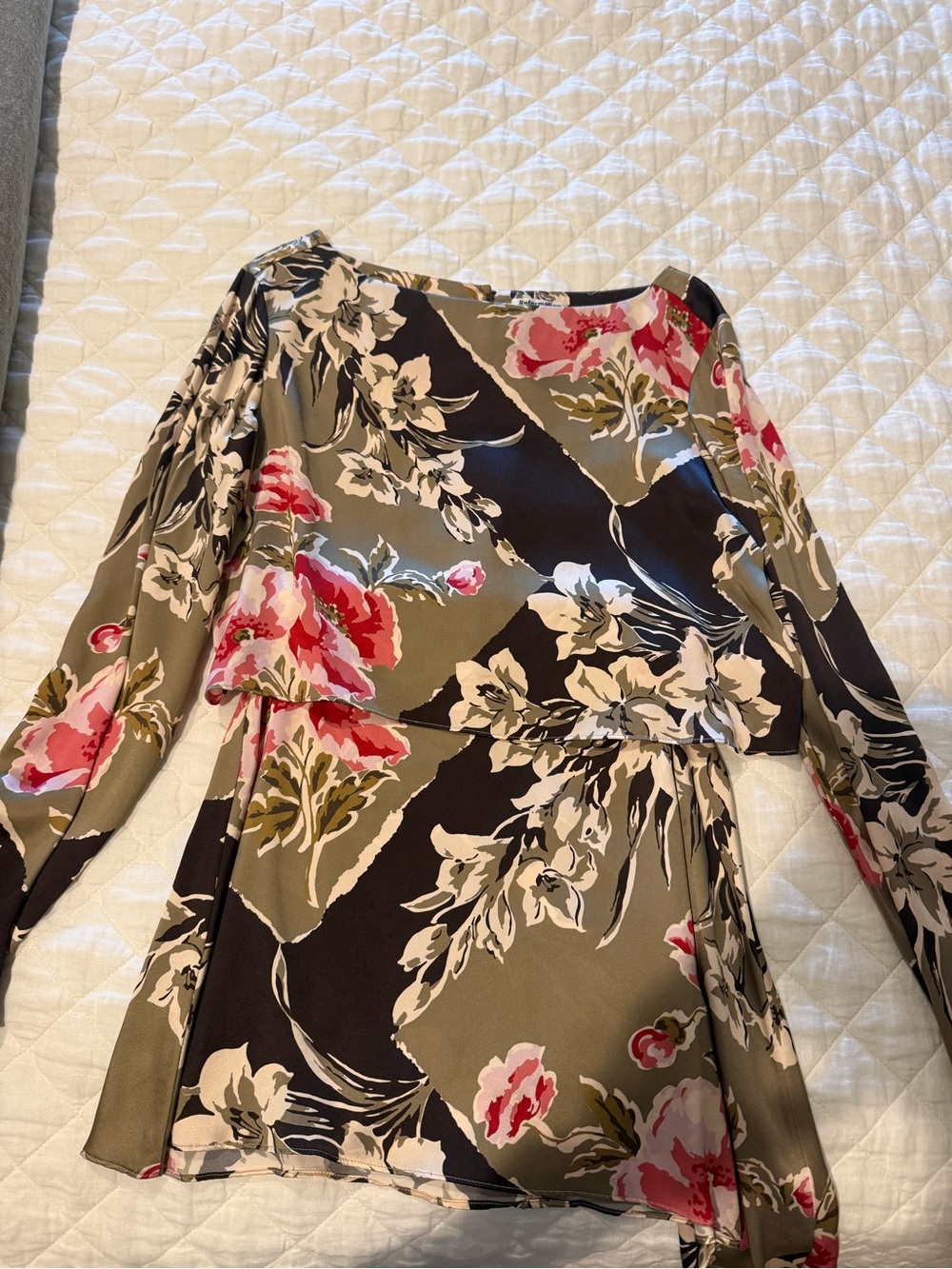 Floral Long-Sleeve Set in Olive and Pink